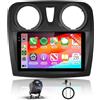 Hodozzy 4GB+64GB Autoradio per Renault Dacia Sandero 2012-2019 Android 9 Pollici InCell Touch Schermo Carplay Wireless Android Auto, Stereo Auto 2 Din Bluetooth DSP GPS WiFi Radio FM RDS Telecamera