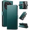 Yunubeyii Cover Libro per Xiaomi 15 Ultra,Verde | Blocco RFID,Luxury PU Pelle,Portafoglio,Card Holder,Magnetic Phone Custodia,Kickstand,Protettiva,Antiurto