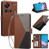 Generico DayQiQiPu Custodia per ZTE Nubia Z70 Ultra/Z70S Ultra (6,85 Pollici) Cover in Pelle PU con Colori Dopamina Custodia a Portafoglio Ribaltabile Antiurto Caso con Cinturino da Polso, Marrone