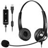 Callez Cuffie USB PC con Microfono Cancellazione del Rumore per Skype Zoom | Auricolari PC Stereo per Computer Business MS Teams UC SoftPhone Call Center Ufficio, Controllo del Volume, Chat Cristallina