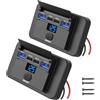 Hapytrip Confezione da 2 presa USB 84W a 4 porte 12V con montaggio a superficie e voltmetro 36W PD e doppio QC 3.0 18W Pannello di ricambio leggero per presa USB auto con interruttore a pulsante per autobus