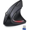 TECKNET Mouse Verticale Wireless, 3200 DPI Mouse Ergonomico Wireless, 2.4GHz, Microricevitore USB, 6 Pulsanti per PC, Computer, Laptop, Mac