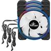 Yeyian Kit ARGB con 3 VENTOLE da 120MM, 2 Strisce LED, HUB E Controller per Personalizzare Il Tuo PC. -YCF-3KFS-01