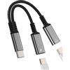 Kefiany Adattatore per cuffie USB C Splitter tipo C 2 in 1 per iPhone 16 15 Pro Max DAC Audio Cavo di ricarica compatibile per Samsung Galaxy per iPad Air 4 Dual Port Dongle Ricarica Auricolare Connettore AUX