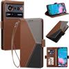 Generico DayQiQiPu Custodia per ZTE Nubia Z80 Ultra (6,85 Pollici) Cover in Pelle PU con Colori Dopamina Custodia a Portafoglio Ribaltabile Antiurto Caso con Cinturino da Polso, Marrone
