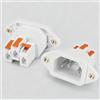 RUNCCI-YUN 2 Pezzi connettori presa di alimentazione 3 pin IEC C14 (impugnatura arancione) C14 Adattatore per spina per montaggio a pannello,250V 10A,foro filettato(bianca)