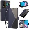 Generico DayQiQiPu Custodia per ZTE Nubia Neo 5 Pro (6,8 Pollici) Cover in Pelle PU con Colori Dopamina Custodia a Portafoglio Ribaltabile Antiurto Caso con Cinturino da Polso, Blu scuro