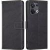 RankOne Cover per OPPO Reno8 5G (6.43 Inches), Custodia Flip Pelle Portafoglio, Magnetica Libro Bumper Cover Case - Nero