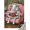 XRUGTKIHZTWF Pecora Elegante che Legge Puzzle per Adulti Puzzle 1000 Pezzi Carta Atmosfera Casa Rilassante Puzzle per Famiglia Concentrazione Regalo 38x26cm/1000pcs