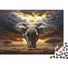 6N2X9A4S Elefante Africano Puzzle 1000 Pezzi Carta per Adulti Tramonto Savana Panoramica Gioco di Puzzle 1000 Pezzi Relax Arredo Casa Regalo 38x26cm/1000pcs