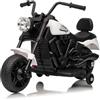 Garvee Moto Elettrica per Bambini 6V Max 30 kg con Ruote Stabilizzatrici | Motocicletta Elettrica per Bambini 3+ Anni con Luci, Clacson, Musica, Sedile Ergonomico, Velocità 2,4km/h, 79x40x46cm, Bianco