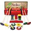 moji workshop Set da golf per bambini in legno, set da golf pazzo di qualità e mini golf, giocattoli in legno per interni, esterni e giochi da giardino