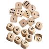JEXOWIQ Confezione da 20 Dadi da Gioco in Legno 16 mm, dadi da gioco, Dadi da Gioco in Legno Naturale, Giochi di Carte Accessori per Giochi di società, dadi