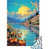 9K4D7V2G Paesaggio Sole sul Lago Puzzle 1000 Pezzi Puzzle per Adulti Carta Alberi Frutta Colorati Relax Attenzione Famiglia Decorazione Regalo 38x26cm/1000pcs