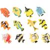 JOINPAYA Modelli di Pesci Tropicali 12 Pezzi in PVC per Ragazzo Ragazza | Stili Assortiti, Finitura Resistente allo Sbiadimento, Lavorazione Fine, Decorazione per Scrivania e Ufficio Stile Casuale