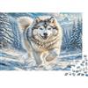 6N2X9A4S Cane Lupo delle Nevi Puzzle 1000 Pezzi Carta per Adulti Foresta Invernale Puzzle per Famiglia Relax Attenzione Arredo Regalo 38x26cm/1000pcs