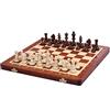 Sunrise Chess & Games Scacchi da torneo n° 3 intarsiati, 35 cm | Scacchiera pieghevole intarsiata 35 cm, pezzi artigianali in carpino, vano interno, formato classico