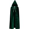 Spooktacular Creations Mantello con cappuccio lungo in velluto Capo gioco di ruolo bambini Cappuccetto Rosso Costume Cosplay verde