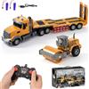 LTFIOON Camion Trasportatore con Rullo Compressore, RC Camion Giocattolo Bisarca | Veicoli Cantiere con Suoni e Luci, Veicolo da Costruzione RC per Bambini, Giocattolo Regalo per Bambino 3 4 5 6 7 Anni