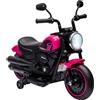 HOMCOM Moto Elettrica Bambini 18-36Mesi 6V con Rotelle Supplementari Rosa | 3km/h Motorino Elettrico per Bambini, Motocicletta Bimbi con Fanale, Max. 25kg