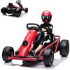 GarveeHome Go Kart Elettrico per Bambini 24V 2x300W - Drift Kart 8 km/h con Musica e Avviamento Morbido - Auto Elettrica Giocattolo per Esterni - Ideale 8-12 Anni - Colore Rosso