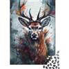 9K4D7V2G Cervo Arte Acquerello Puzzle 1000 Pezzi Carta per Adulti Animali Bosco Gioco di Puzzle 1000 Pezzi Relax Arredo Regalo 52x38cm/1000pcs