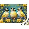6N2X9A4S Uccelli Gialli con Cappello Puzzle 1000 Pezzi Paper Puzzle per Adulti Scena Floreale Set Puzzle 1000 Pezzi Relax Concentrazione Decorazione Casa Regalo 38x26cm/1000pcs