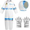 Aomig Costume Astronauta per Bambini, Bambini Costume da Astronauta con Casco e Guanti, Tuta Spaziale per Ragazzi e Ragazze, Costume da Astronauta per Carnevale Halloween Natale Cosplay (3-12 anni)