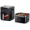 KEINVE Easy Fry & Grill - Friggitrice ad aria calda, tecnologia 2 in 1, display digitale, 8 litri, 8 programmi di cottura, a risparmio energetico, senza olio, nero