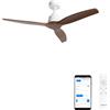 CREATE / WINDSTYLANCE M/Ventilatore da soffitto ABS bianco pale effetto legno scuro con Wifi e telecomando / 40W, Silenzioso, Ø132 cm, 6 velocità, estate-inverno, doppia altezza, motore DC