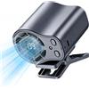 Generic Ventilatore per auto, soluzione di raffreddamento a clip con display LED intelligente, controllo di precisione a 100 velocità, motore brushless a basso rumore, ventilatore portatile ricaricabile per