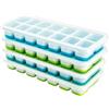Xcdhemde® 4-Cubetti Ghiaccio Silicone, Stampo Ghiaccio con Coperchio | Ice Cube Tray Certificazione LFGB, Ghiaccio per Cocktail, Whisky, Cocktail, Bevande (2 blu + 2 verdi)