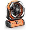 Peouix Ventilatore portatile ricaricabile da campeggio, 20000 mAh, senza fili, alimentato a batteria, con lanterna a LED, con telecomando e oscillazione automatica, USB C, da tavolo, ventilatore da