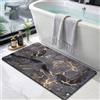 DEXI Tappeto Bagno 60 x 110 cm, Ultra Sottile, Grigio Scuro | Asciugatura Rapida, Super Assorbente, Antiscivolo, Lavabile, Tappetino Bagno per Doccia e Lavabo