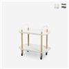 Produce Shop Carrello portavivande moderno con ruote 2 ripiani bianco nero Wala - Bianco