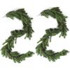 EFUTURETIME 2×Ghirlanda Natalizia Artificiale 180cm con 131 Punte Ago PP | Ghirlanda Rami di Abete, Decorazione Natalizia per Esterno ed Interni, Scale, Porta, Camino, Verde