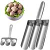 Smavles Macchina per Polpette, Smavles Acciaio Inox Meatball Maker, Paletta per Polpette Strumenti Manuali per Preparare Polpette da Cucina Creativa per Sorbetto Pasta per Biscotti a Cooping Rapido(Tre Tubi)