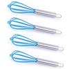 TYGYLZGCF Mini frusta da 15,2 cm, 4 fruste in acciaio inox per gel di silice, frusta manuale per farina, torta, uova, cucina, cottura al forno, frusta (blu)