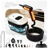 Umisu Pulitore a Vapore, 2500W Pulitore a Vapore Portatile a Mano, 3 Livelli di Regolazione, Serbatoio d'Acqua da 1,6L, 14 Accessori Inclusi per Cucina, Mobili, Auto, Vetri e Pavimenti