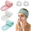 MERVYNGLYNNHUNTER 3 pezzi Fascia morbida corallo regolabile nastro,Fascia antiscivolo vellutata Scratch,Accessorio cosmetico,Fascia comoda per la cura del viso cosmetico