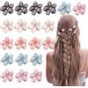FLZONHUT Mini Clip per Capelli,20pcs Mollette Capelli Donna Crystal Flower Hair Clips Fermaglio per Capelli Fiore Piccolo Pinze per per Capelli Piccole Mini-Artiglio (5 Colori)