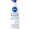 NIVEA Crema Corpo Idratante Express per pelle normale o secca (1 x 500ml), Formula ad assorbimento rapido, arricchita con NIVEA Siero Idratazione Intensa e Minerali Marini