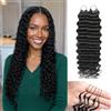 Renyarch Miracle Deep Wave Mini Knots Crochet Human Hair Bundles for Black Women 20 Pollici Crochet Human 50g 40c Black Water Wave Wet and Wavy Invisible Knotless Curly Extensions