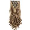 XFSRG Extension Capelli a Clip Ondulate Lunghe in Extension Clip Estensioni di Posticci Capelli per Donna Effetto Naturale Volume e Lunghezza (Marrone Chiaro)