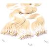 Hair2Heart 25 x 1g Microring Loop Extension Capelli Veri - 40cm - Ondulato, Colore #60 boindo platino