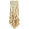 XFSRG Extension Capelli a Clip Ondulate Lunghe in Extension Clip Estensioni di Posticci Capelli per Donna Effetto Naturale Volume e Lunghezza (Color Oro Chiaro)