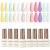 ROSALIND Smalto Semipermanente Unghie 12Colori Pastello UV Smalto Gel Set