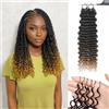 Renyarch Miracle Deep Wave Mini Knots Crochet Human Hair Bundles for Black Women 14 Pollici Crochet Human 50g 40c T30# Water Wave Wet and Wavy Invisible Knotless Curly Extensions