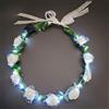 Rzcin Ghirlanda di fiori a LED bianca, stile vintage, fascia luminosa per capelli, accessorio per capelli da sposa, accessorio per capelli