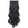 XFSRG Extension Capelli a Clip Ondulate Lunghe in Extension Clip Estensioni di Posticci Capelli per Donna Effetto Naturale Volume e Lunghezza (Nero)